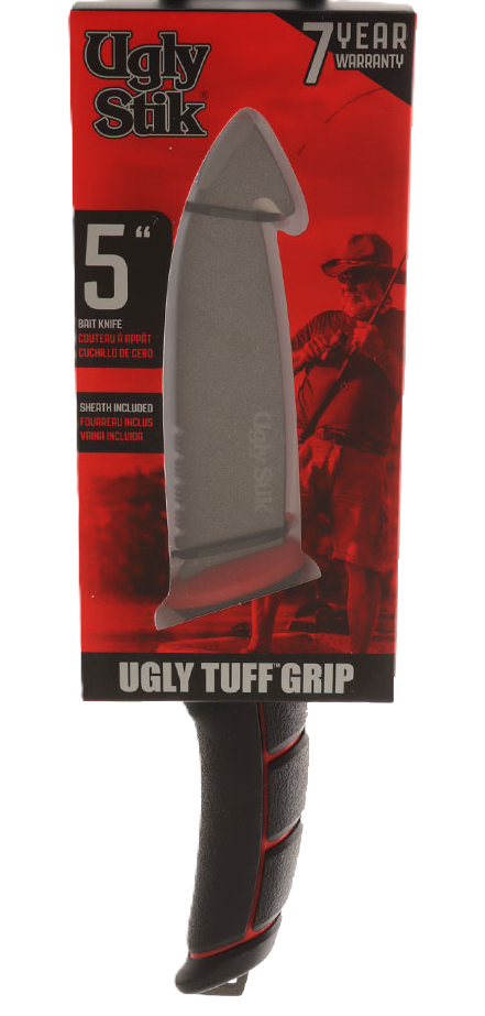 Ugly Stik Ugly Tools 5" Gut Hook Bait Knife Fishing Tool - Black/Red